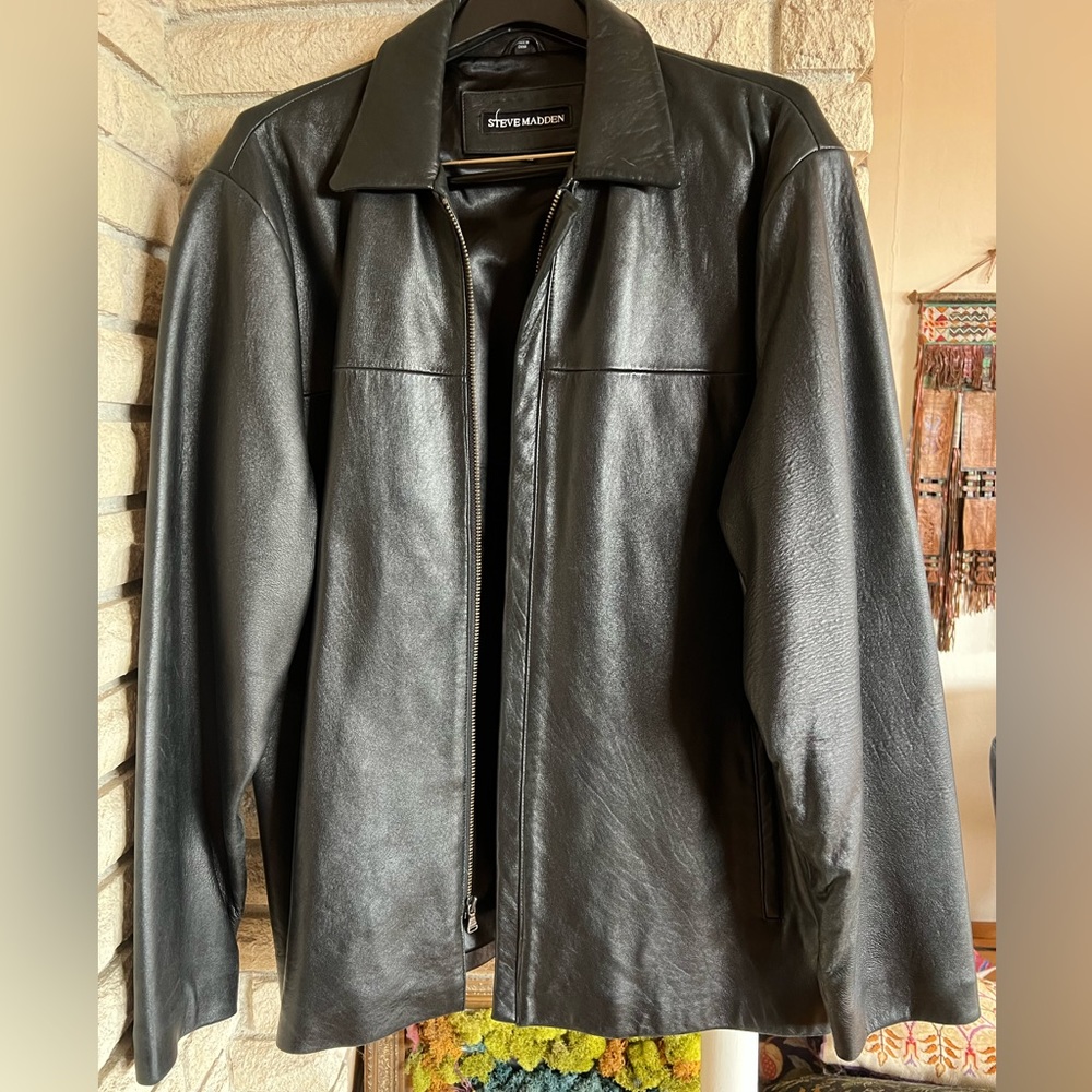 Madden XL black leather coat